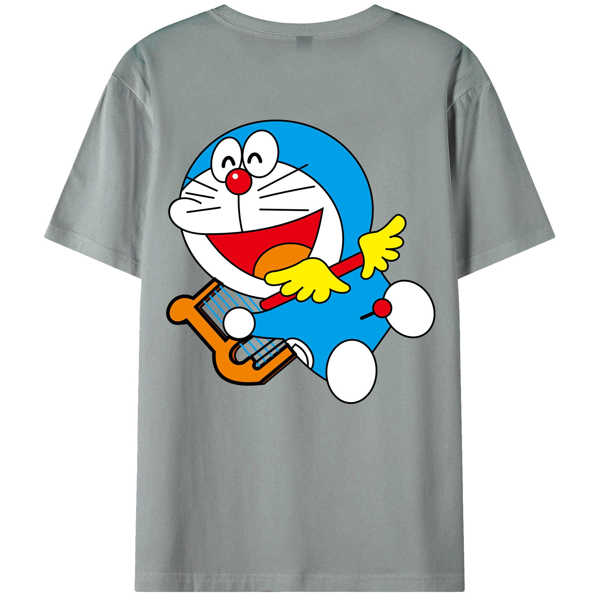 （画像用） ドラえもん Doraemon 綿100％ メンズ半袖Tシャツ（バックプリント） 通気性